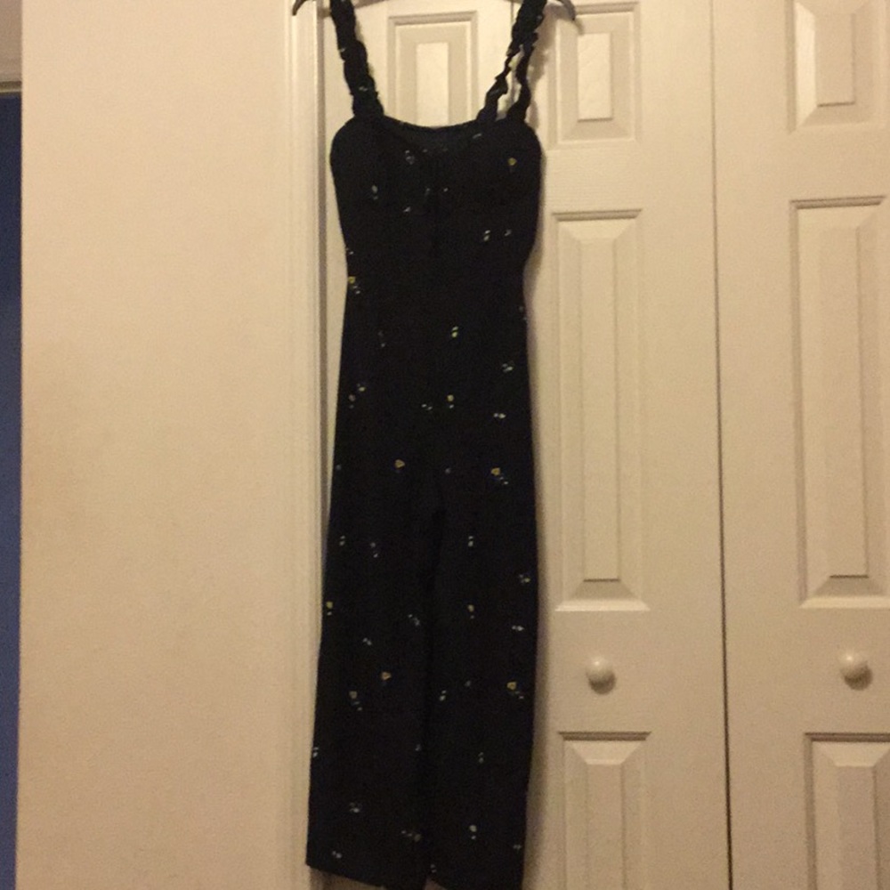 Black jumpsuit with flowers